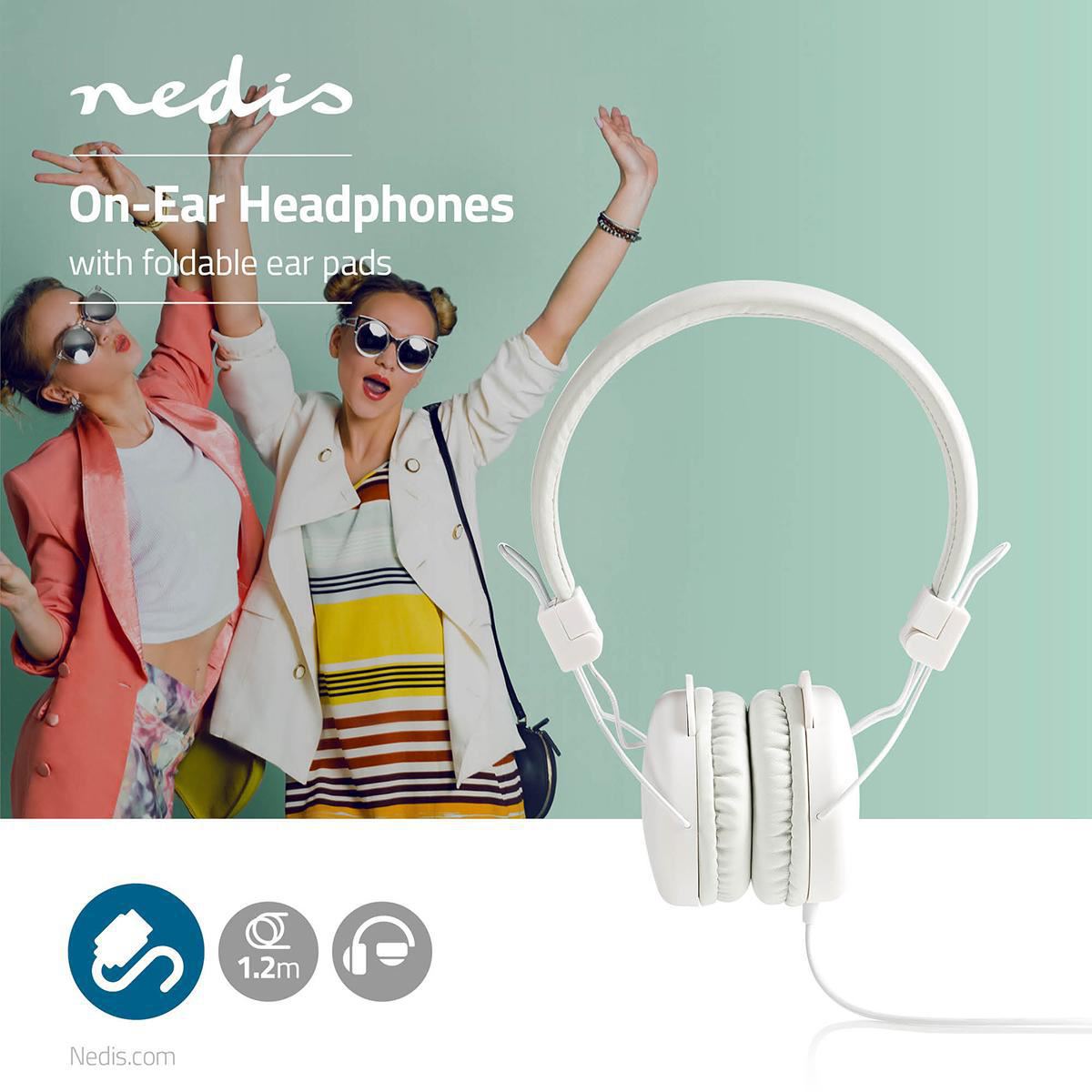 Nedis On-Ear Wired Headphones | 3.5 mm | Cable length: 1.20 m | White