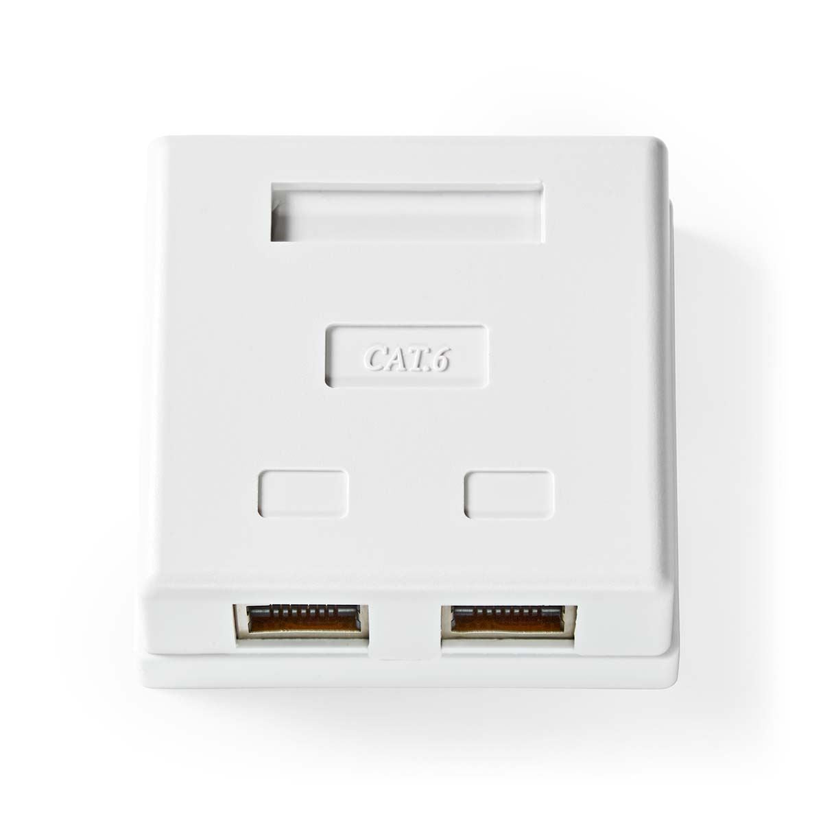 Nedis Network Wall Box | On-Wall | 2 port(s) | STP CAT6 | Straight | Female | Gold Plated | PVC | White | Box