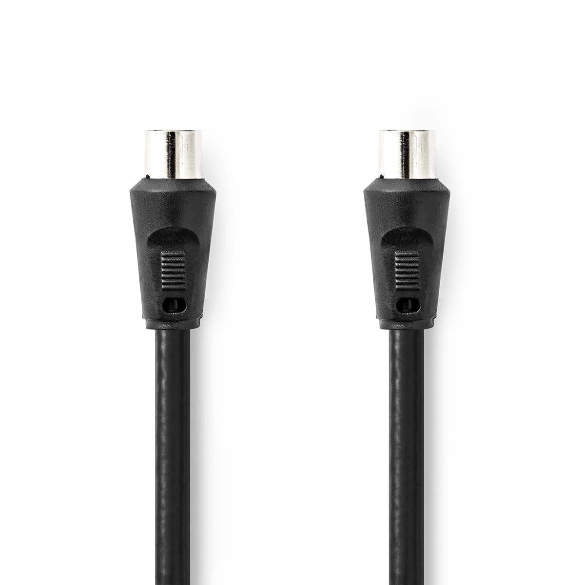 Nedis Coax Cable | IEC (Coax) Male | IEC (Coax) Female | Nickel Plated | 90 dB | 75 Ohm | Double Shielded | 1.50 m | Round | PVC | Black | Label