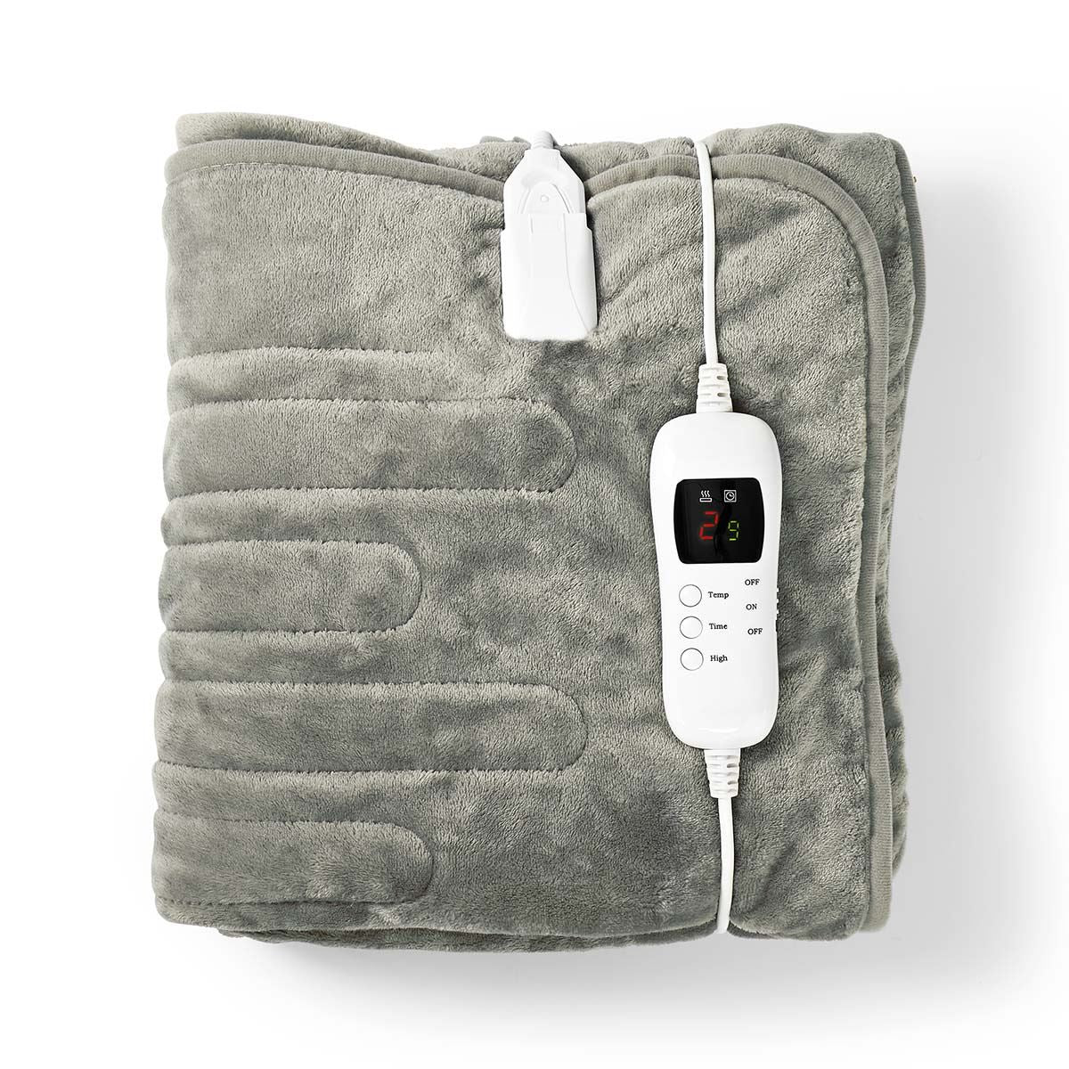 Nedis Electric Blanket | Overblanket | 1 Person | 180 x 130 cm | 9 Heat Settings | Washable | Overheating protection | Digital control | Fleece