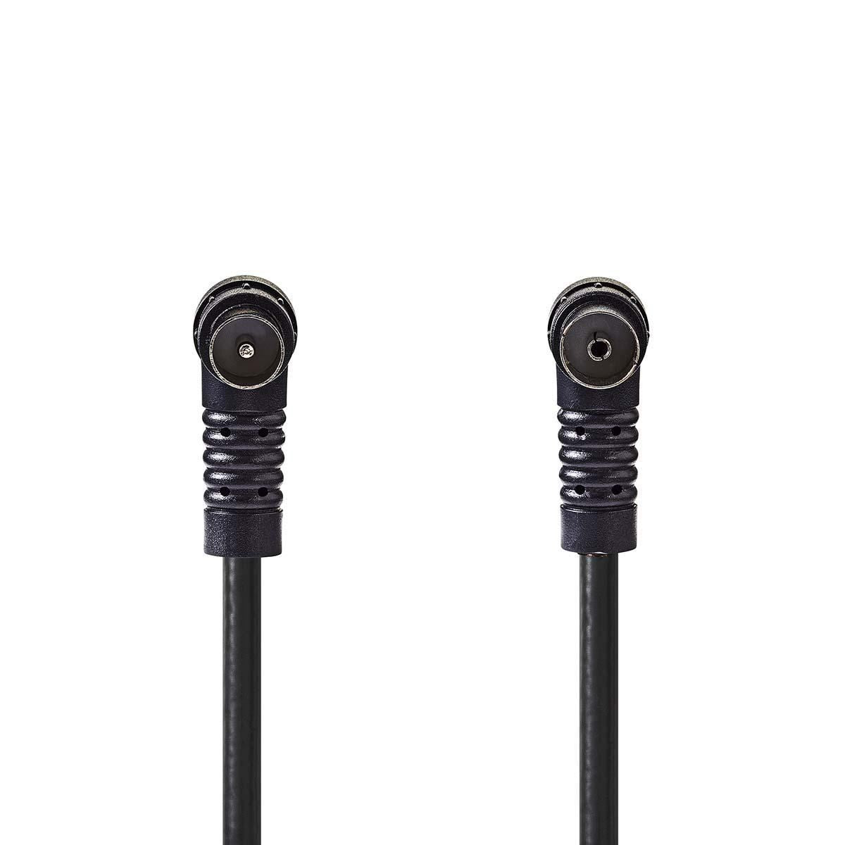 Nedis Coax Cable | IEC (Coax) Male | IEC (Coax) Female | Nickel Plated | 120 dB | 75 Ohm | Quad Shielded | 3.00 m | Round | PVC | Black | Label