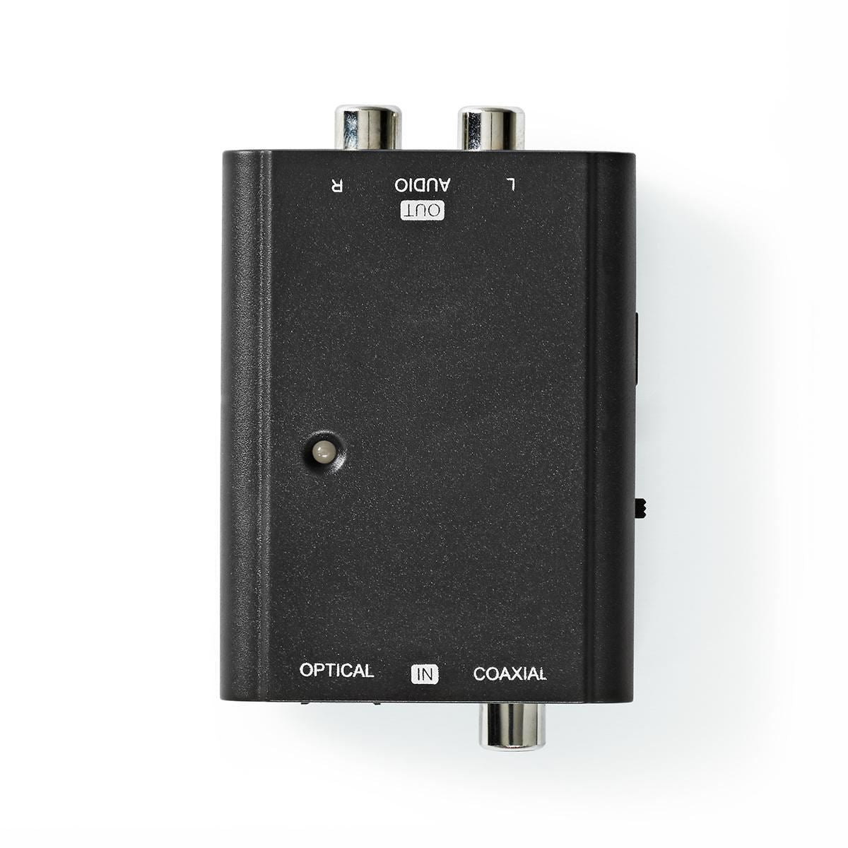 Nedis Digital Audio Converter | 2-way | Connection input: 1x S/PDIF (RCA) Female / 1x TosLink Female | Connection output: 2x RCA Male | ARC | Manual | Black