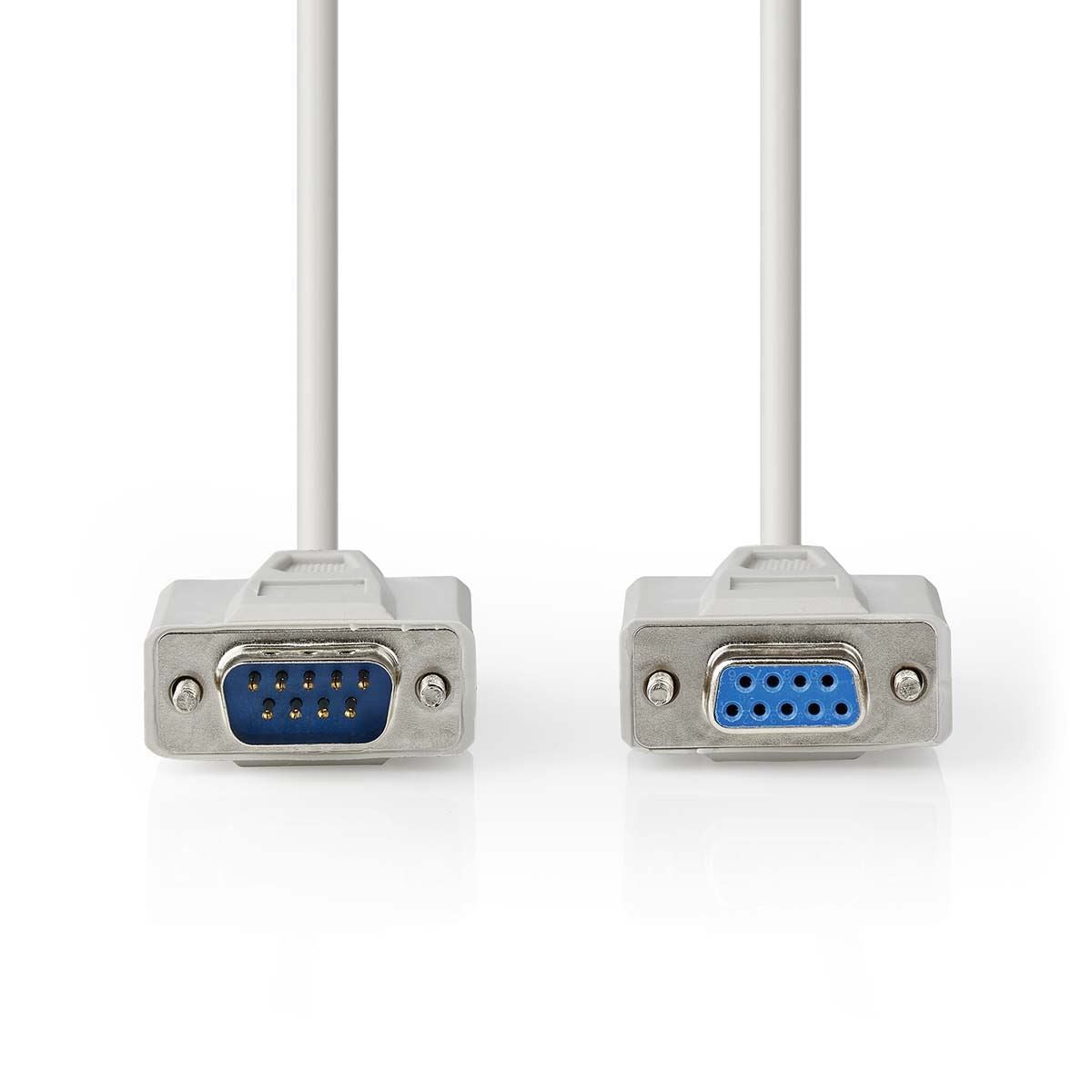 Nedis Serial Cable | D-SUB 9-Pin Male | D-SUB 9-Pin Female | Nickel Plated | 3.00 m | Round | PVC | Ivory | Label