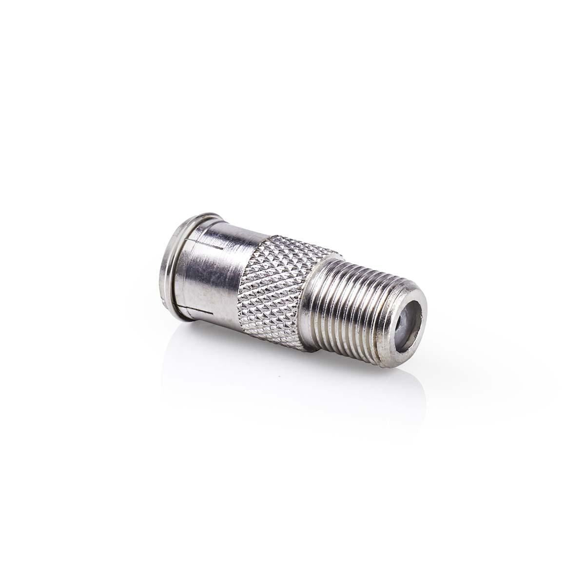 Nedis Satellite & Antenna Adapter | F Male Quick | F Female | Nickel Plated | 75 Ohm | Straight | Metal | Silver | 10 pcs | Envelope