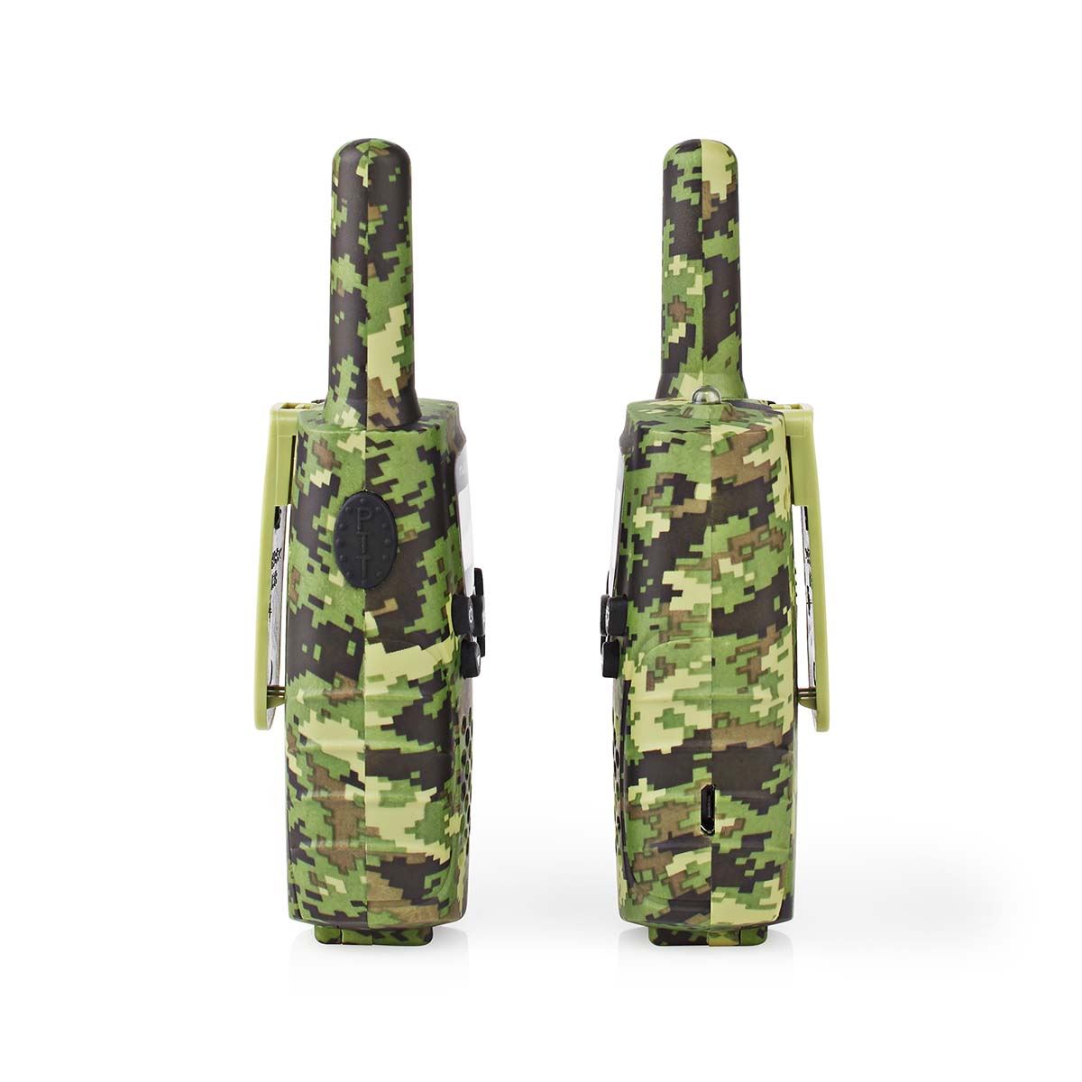 Nedis Walkie-Talkie Set | 2 Handsets | Up to 8 km | Frequency channels: 8 | PTT / VOX | up to 2.5 Hours | Headphone output | 2 Headsets | Travel case included | Green