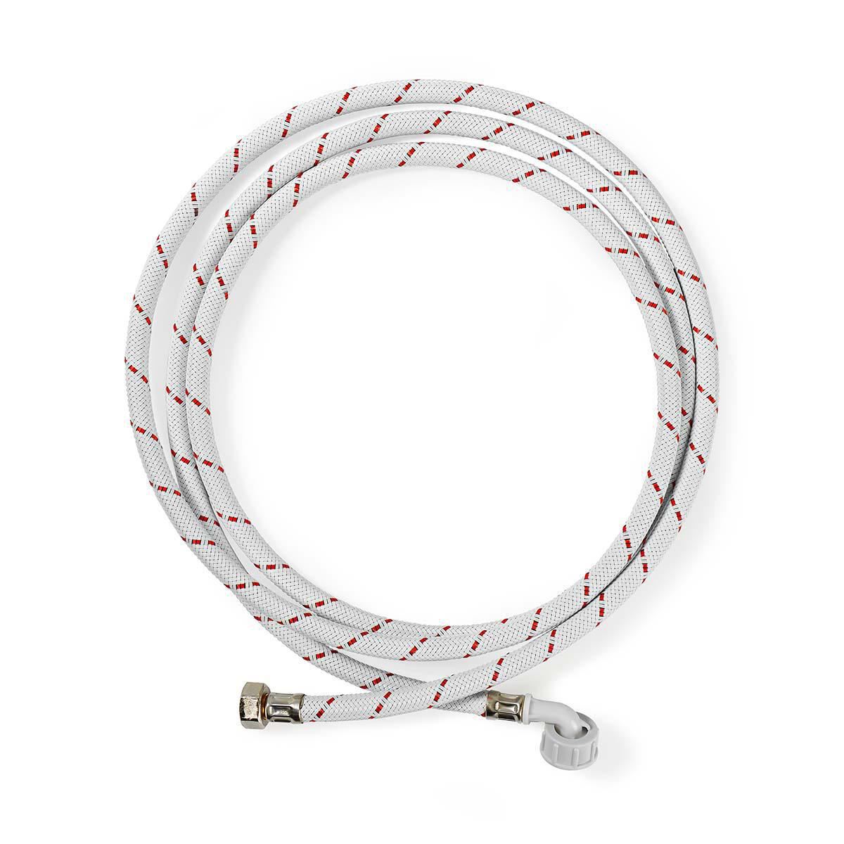 Nedis Nylon Inlet Hose | 1/2'' | 3/4'' | 10 Bar | 90 °C | 3.00 m | Application: Dish / Washing Machine | Nylon | Red / White