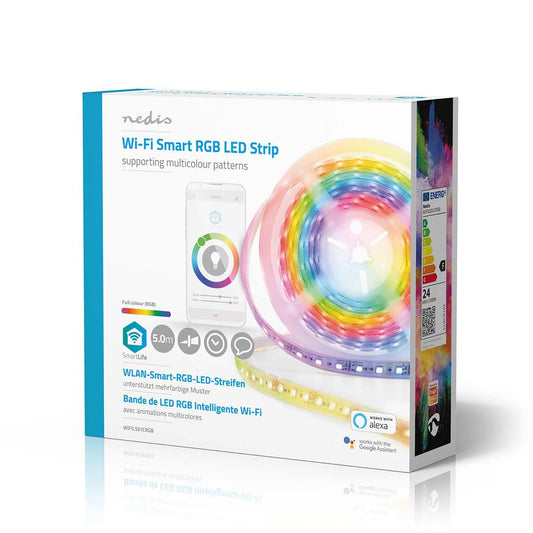 Nedis SmartLife LED Strip | Wi-Fi | Multi Colour | SMD | 5.00 m | IP65 | 2700 K | 960 lm | Android™ / IOS