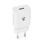Nedis Wall Charger | 12 W | Quick charge feature | 1x 2.4 A | Number of outputs: 1 | USB-A | No Cable Included | Single Voltage Output | White