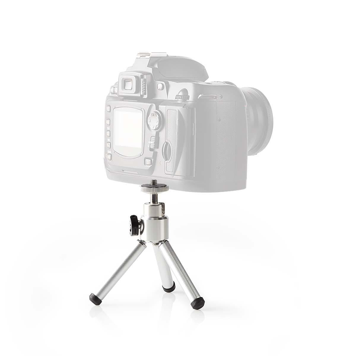 Nedis Tripod | Maximum load capacity: 0.8 kg | Minimum working height: 11 cm | Maximum working height: 14.5 cm | 1 Segment | Ball Head | Travel bag included | ABS / Steel | Silver