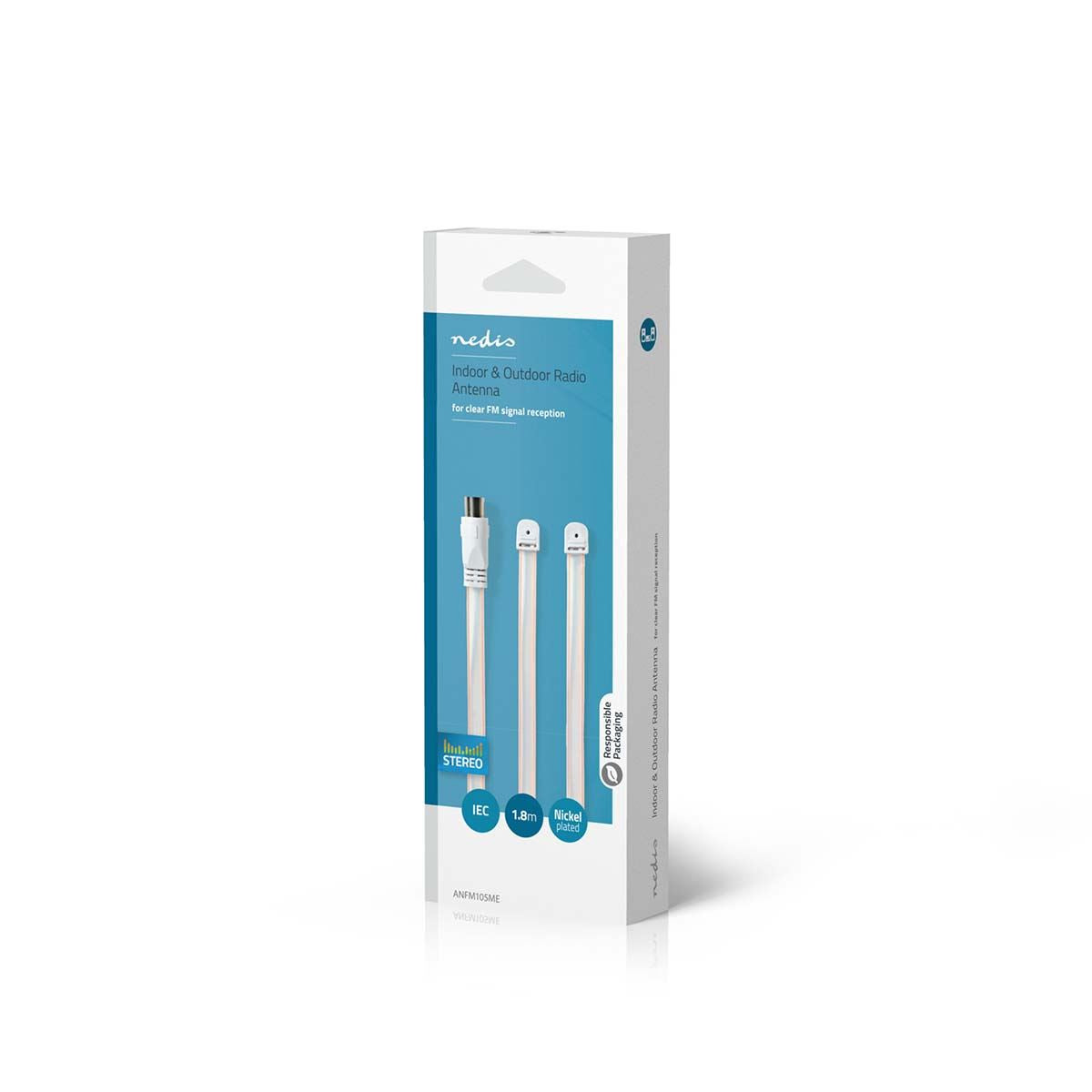 Nedis Coax Cable | IEC (Coax) Male | Open | Nickel Plated | 50 Ohm | Unshielded | 1.90 m | Flat | PVC | White | Box