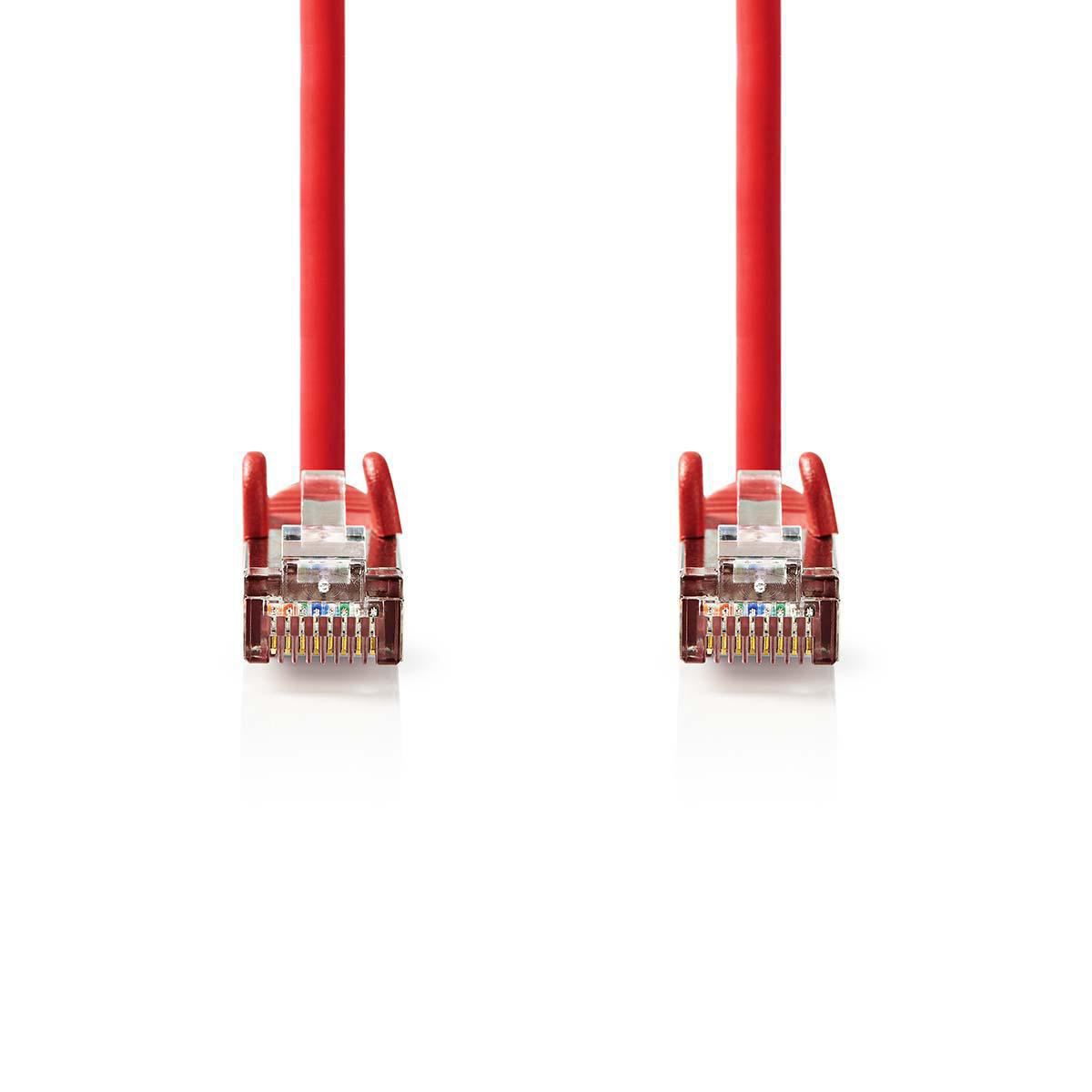 Nedis CAT5e Network Cable | SF/UTP | RJ45 Male | RJ45 Male | 15.0 m | Round | PVC | Red | Polybag