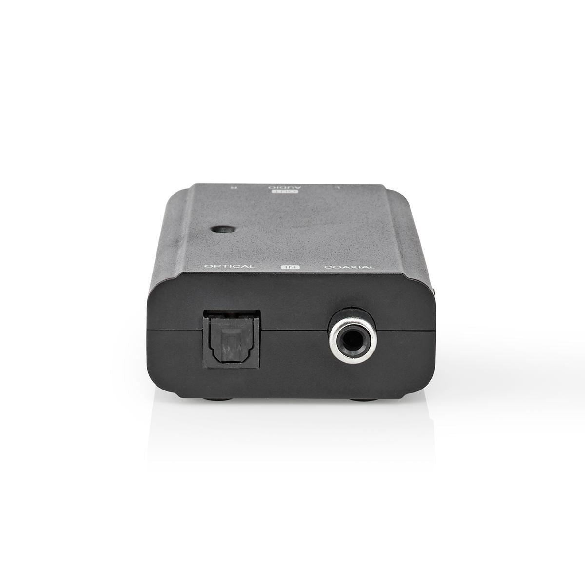 Nedis Digital Audio Converter | 2-way | Connection input: 1x S/PDIF (RCA) Female / 1x TosLink Female | Connection output: 2x RCA Male | ARC | Manual | Black