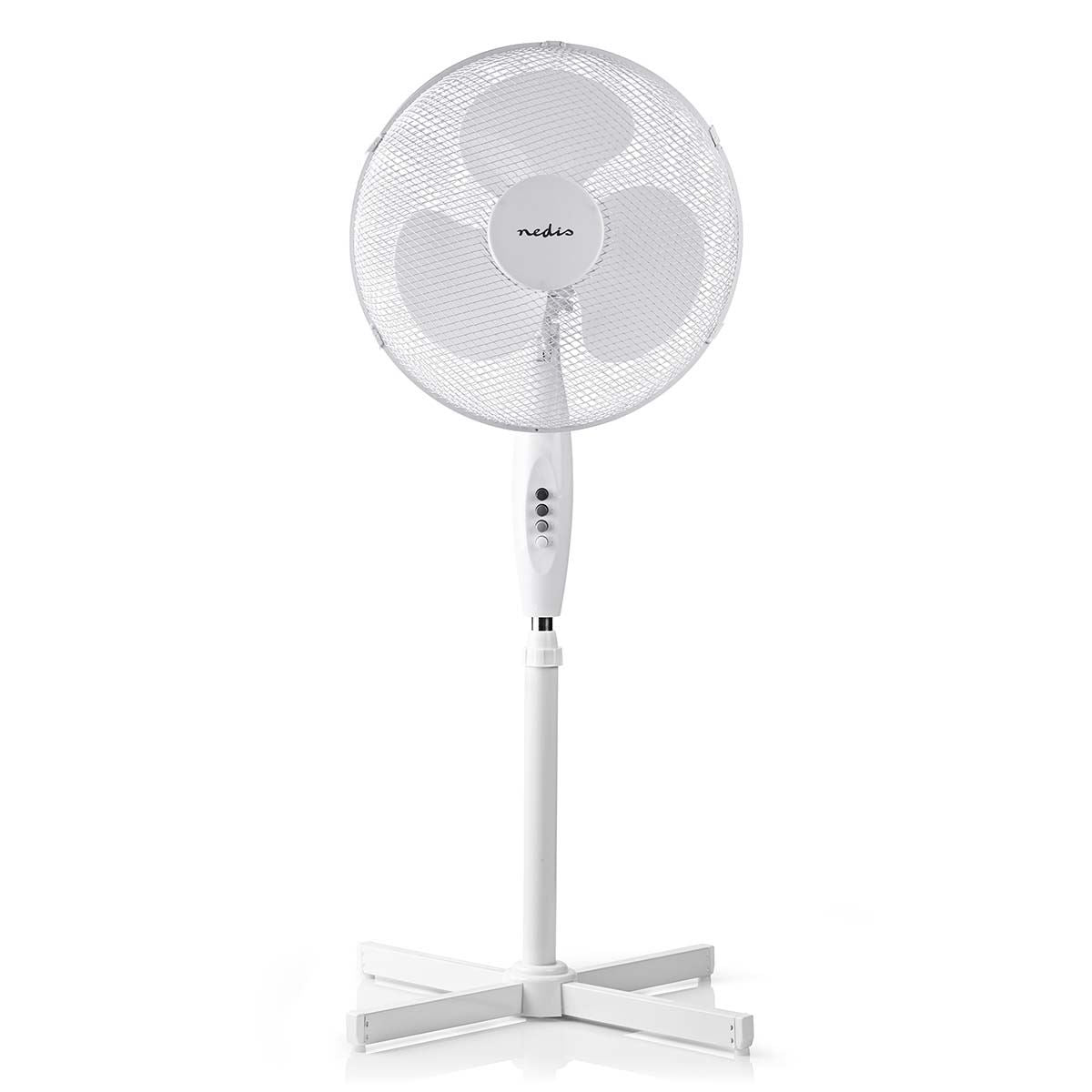 Nedis Stand Fan | Diameter: 400 mm | 3-Speed | Oscillation | 45 W | Adjustable height | White
