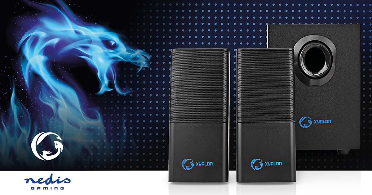 Nedis Gaming Speaker | Speaker channels: 2.1 | USB Powered | 3.5 mm Male | 30 W | Without Lighting | Volume control
