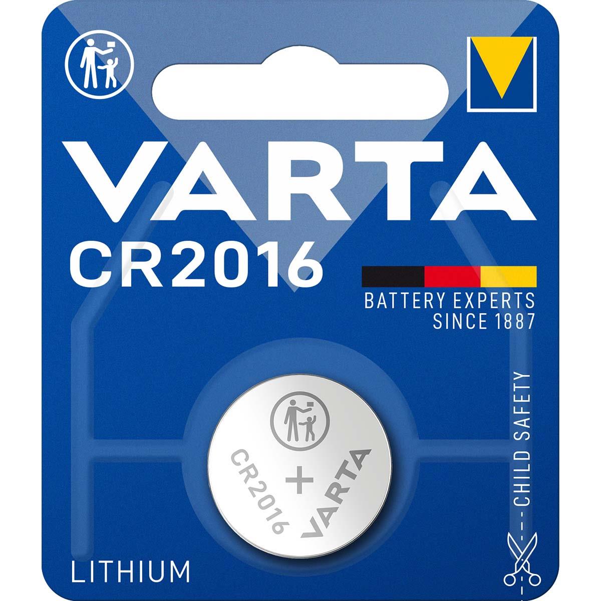 Varta Lithium Button Cell Battery CR2016 3 V 1-Blister