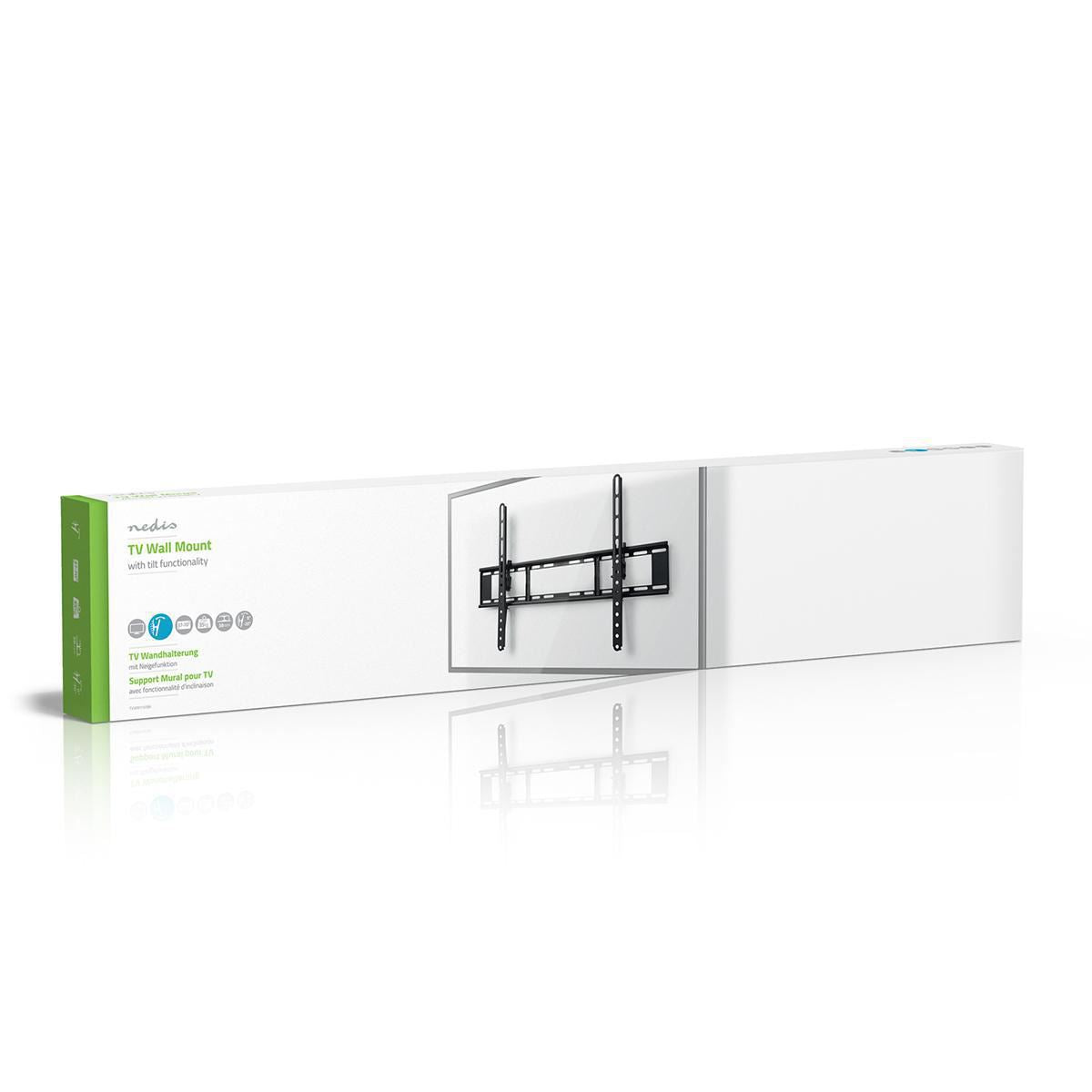 Nedis Tiltable TV Wall Mount | 37 - 70 " | Maximum supported screen weight: 35 kg | Tiltable: 20 ° | Minimum wall distance: 38 mm | Steel | Black