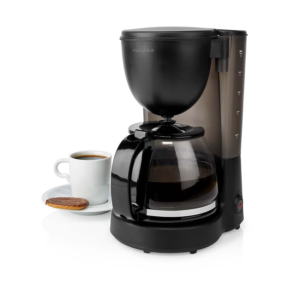 Nedis Coffee Maker | Filter Coffee | 1.25 l | 10 Cups | Keep warm feature | Black