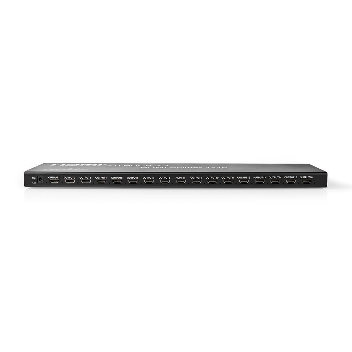 Nedis HDMI™ Splitter | 16 port(s) | HDMI™ Input | USB-A Female / 16x HDMI™ Output | 4K@60Hz | 18 Gbps | Metal | Anthracite