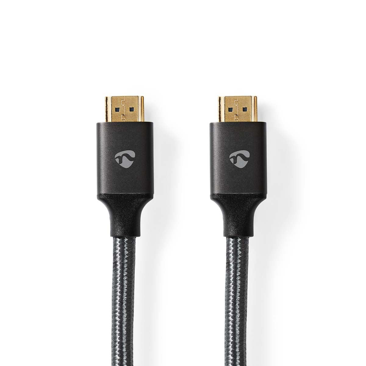 Nedis High Speed HDMI™ Cable with Ethernet | HDMI™ Connector | HDMI™ Connector | 4K@60Hz | ARC | 18 Gbps | 2.00 m | Round | Cotton | Grey / Gun Metal Grey | Cover Window Box