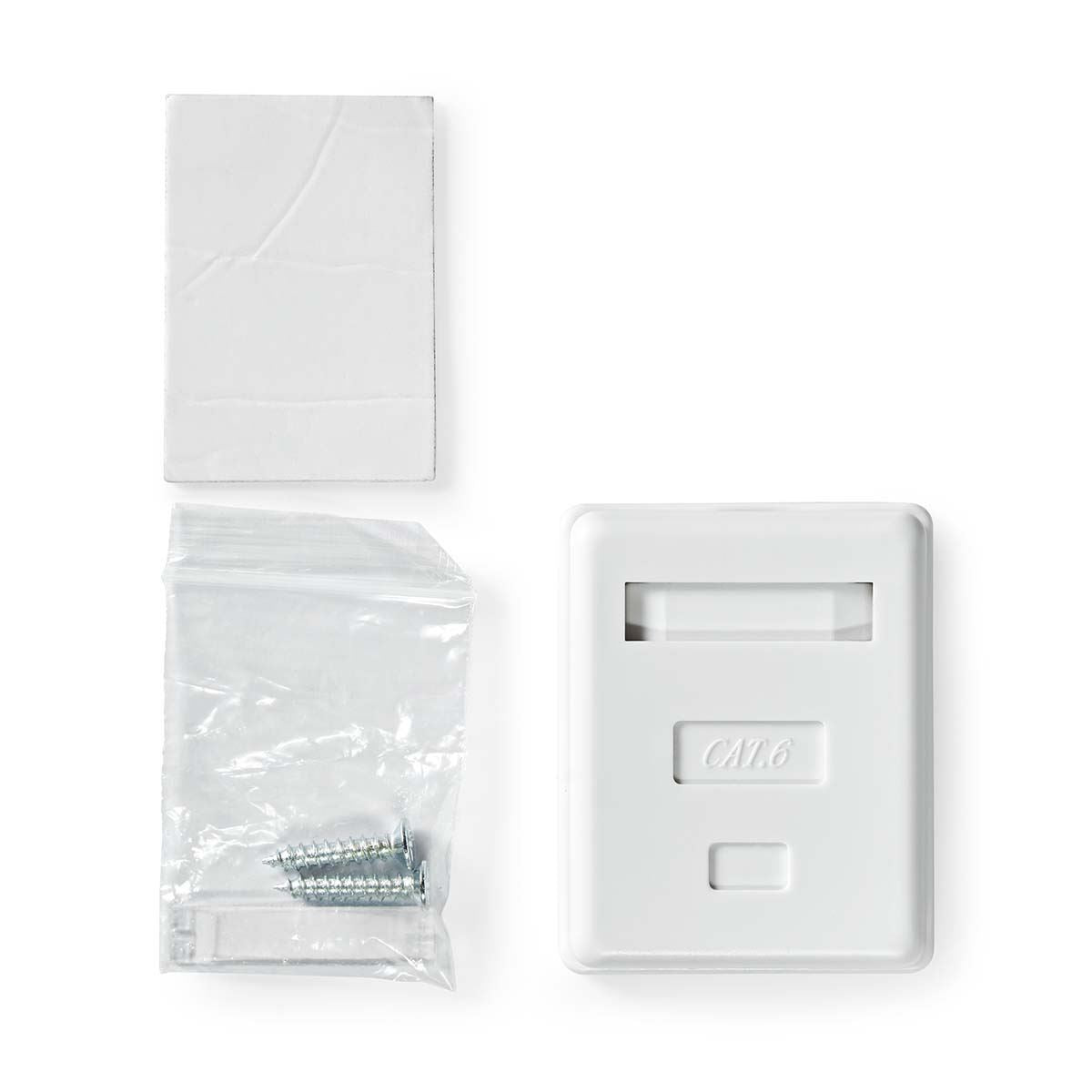 Nedis Network Wall Box | On-Wall | 1 port(s) | UTP CAT6 | Straight | Female | Gold Plated | ABS | White | Box