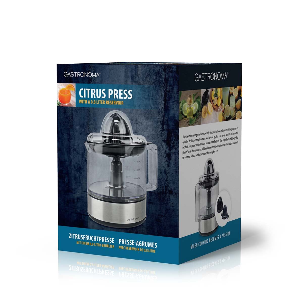 Gastronoma 18230101 | Citrus Press | 40 W | 0.8 L l Black / Stainless Steel