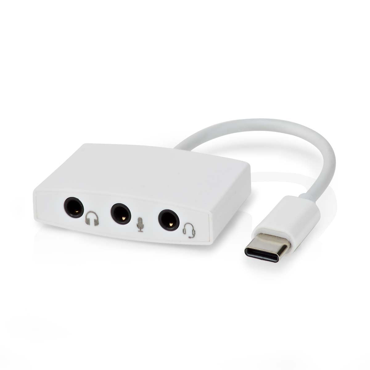 Nedis USB-C™ Adapter | USB 2.0 | USB-C™ Male | 3.5 mm Female | 0.10 m | Round | Nickel Plated | ABS/PVC | White | Box