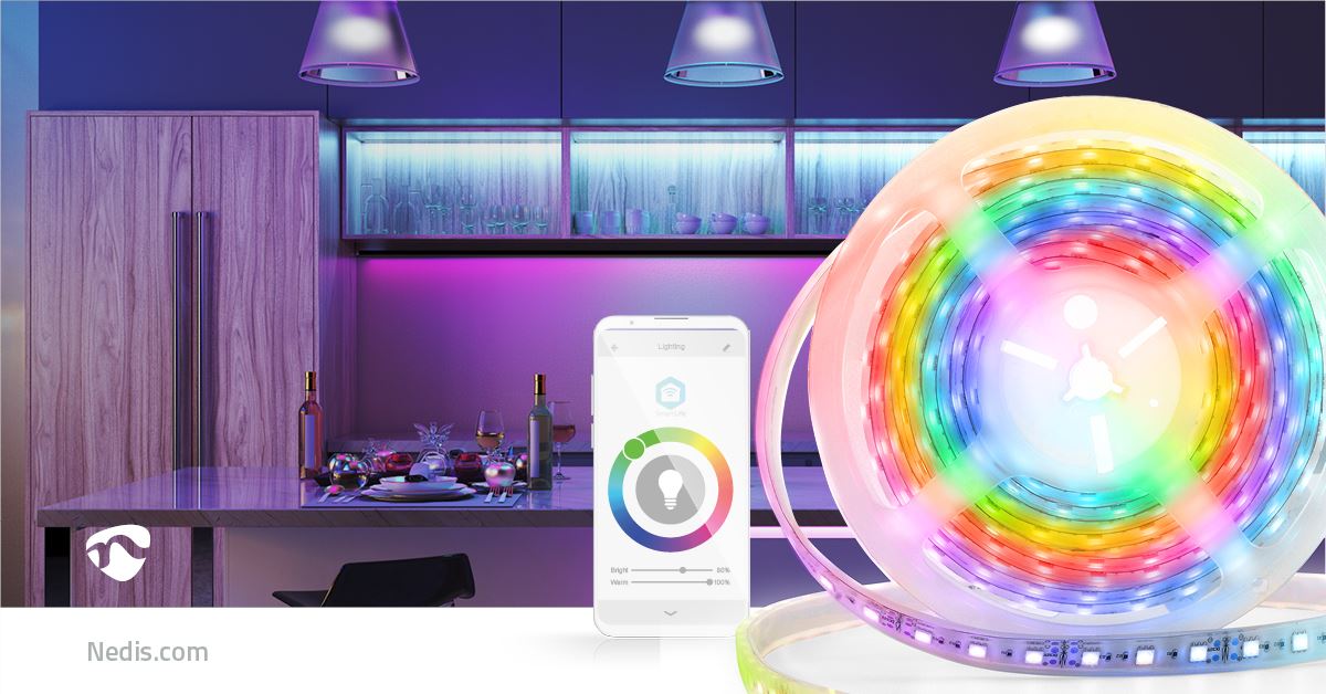 Nedis SmartLife LED Strip | Wi-Fi | Multi Colour | SMD | 5.00 m | IP65 | 2700 K | 960 lm | Android™ / IOS