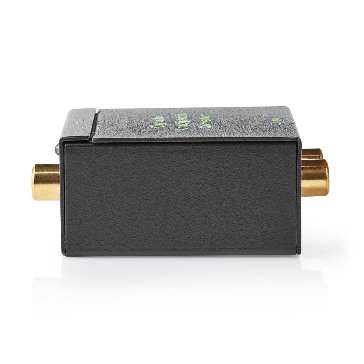 Nedis Digital Audio Converter | 1-way | Connection input: 1x Digital RCA / 1x TosLink | Connection output: 1x (2x RCA) / 1x 3.5 mm | Automatic | Integrated amplifier | Black