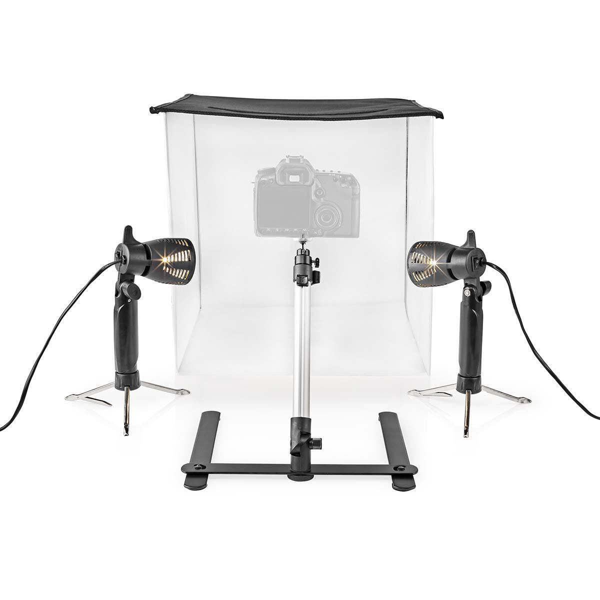 Nedis Portable Photo Studio Kit | 400 lm | Foldable | Backgrounds included | Travel bag included | Black