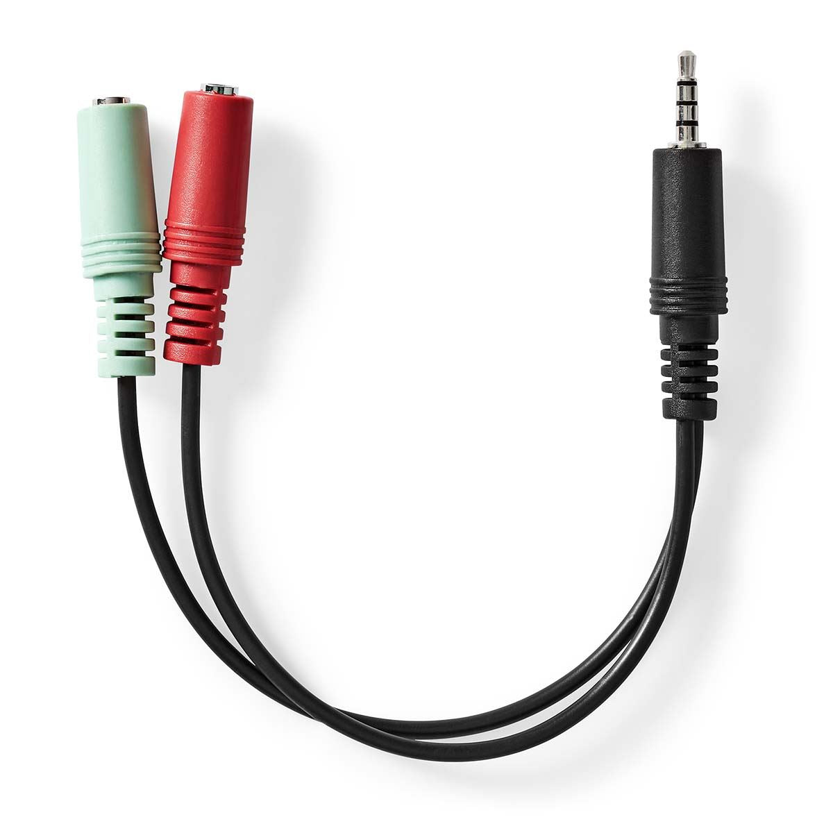 Nedis Stereo Audio Cable | 3.5 mm Male | 2x 3.5 mm Female | Nickel Plated | 0.20 m | Round | Anthracite | Box