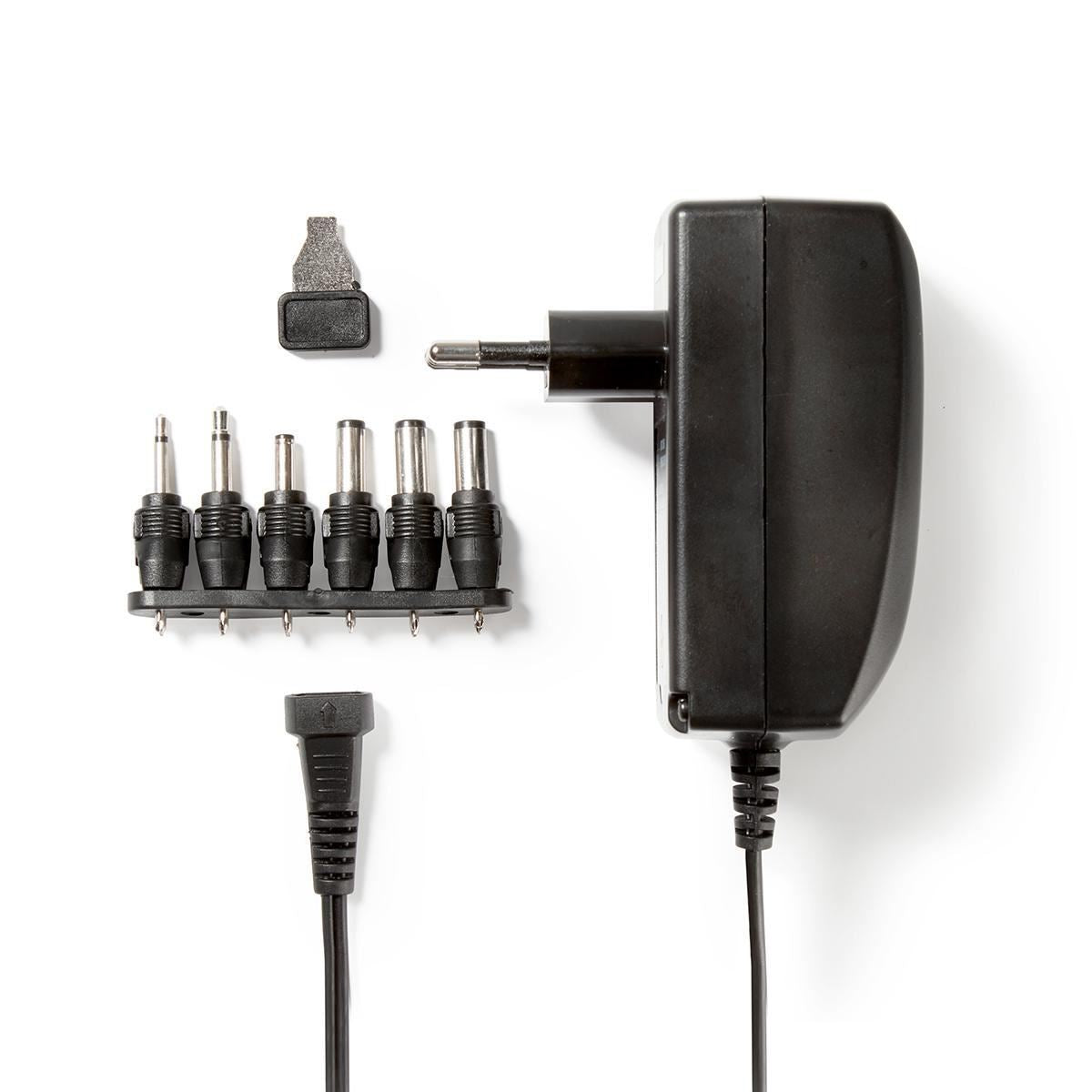 Nedis Universal EU AC Power Adapter | 27 W | 3 - 12 V DC | 1.80 m | 2.25 A | 6 plug(s) | Black