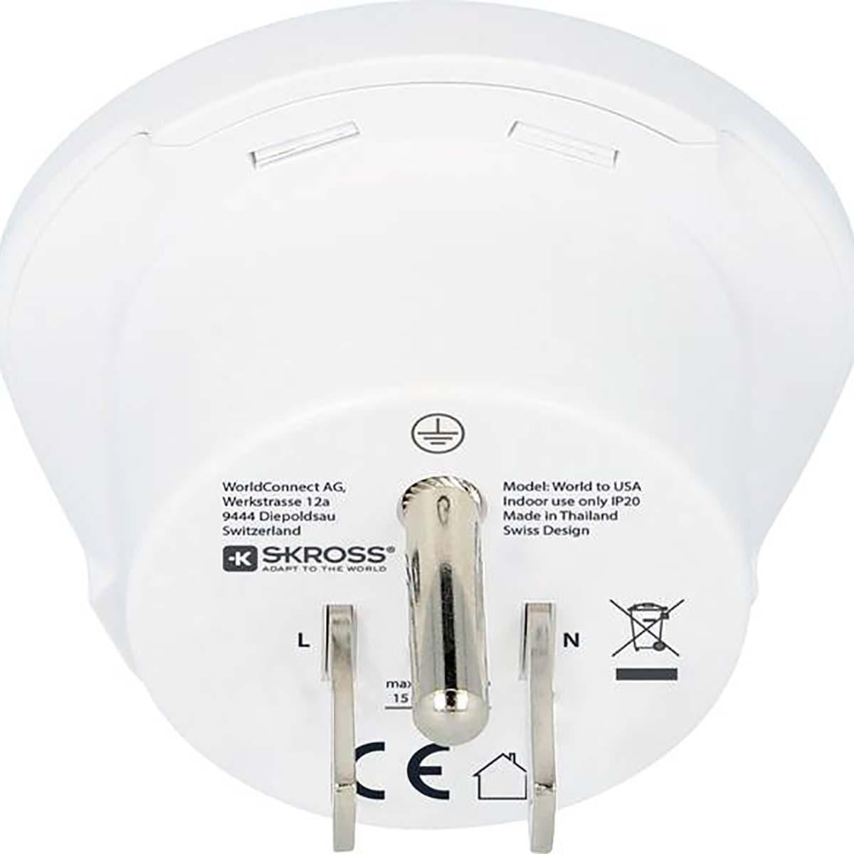 Skross SKross | Travel Adapter World-to-USA Earthed