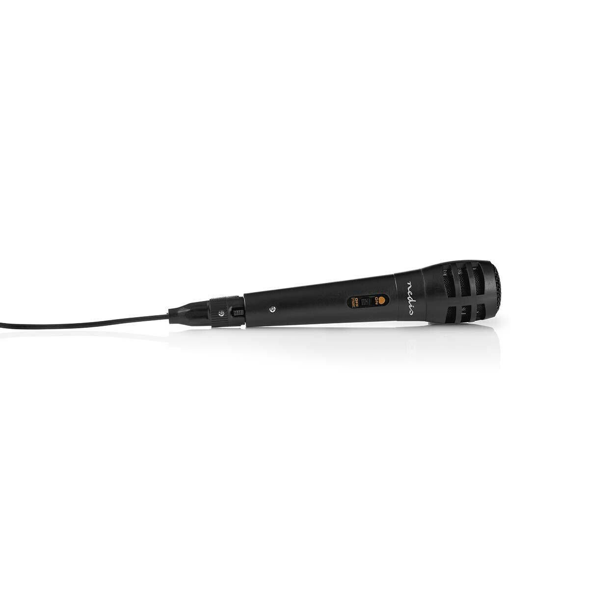 Nedis Wired Microphone | Cardioid | Detachable Cable | 5.00 m | 80 Hz - 12 kHz | 600 Ohm | -75 dB | On/Off switch | Travel case included | ABS / Aluminium | Black