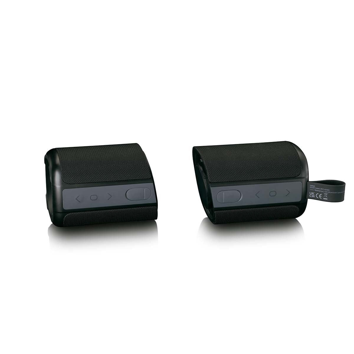 Lenco BTP-400BK | 2-in-1 | 2 x 10W TWS Bluetooth® 5.0 Speakers | IPX7 | Balck