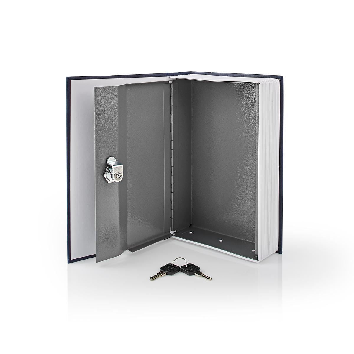 Nedis Vault | Book Safe | Key Lock | Indoor | Medium | Inner volume: 1.6 l | 2 Keys Included | Blue / Silver
