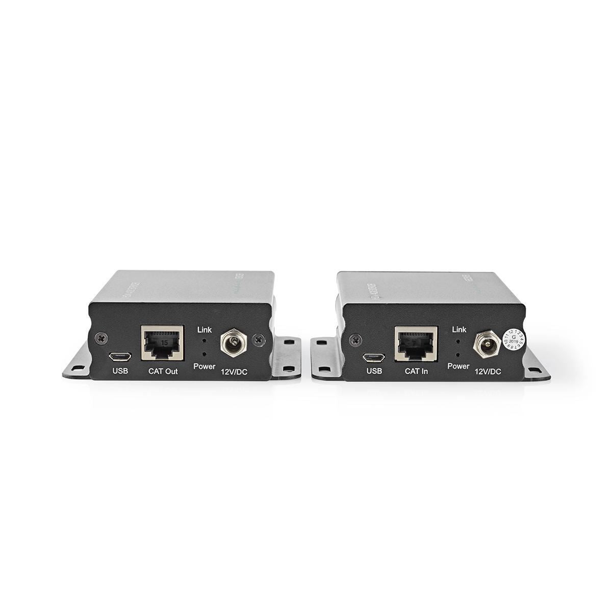 Nedis HDMI™ Extender | Over Cat6 | up to 50.0 m | 4K@30Hz | 10.2 Gbps | IR Return function | Metal | Anthracite