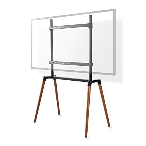 Nedis TV Floor Stand | 60 - 75 " | Maximum supported screen weight: 40 kg | Scandinavian Design | Anti-tip strap | Snap-lock | Aluminium / Steel | Black