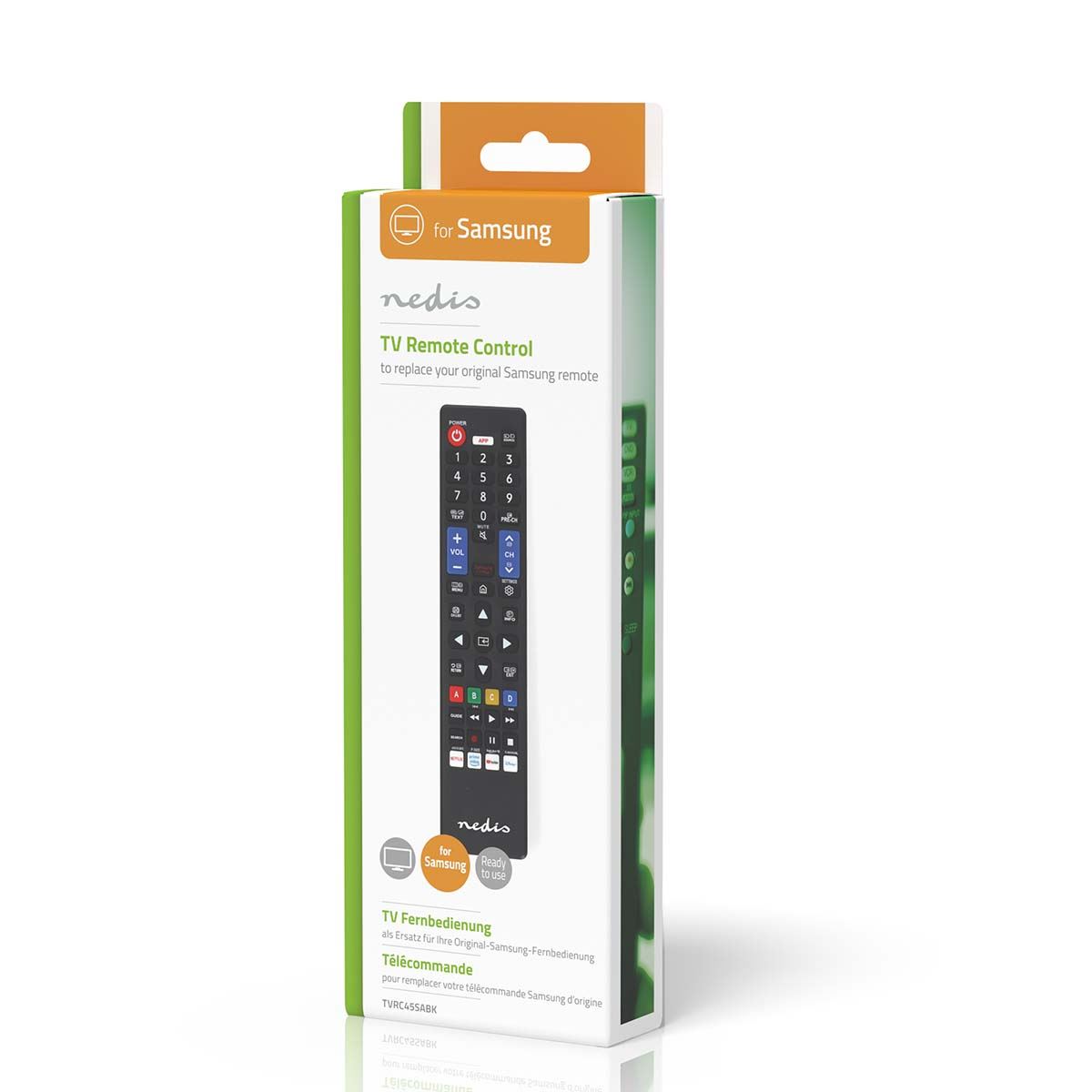 Nedis Replacement Remote Control | Suitable for: Samsung | Preprogrammed | 1 Device | Amazon Prime / Disney + Button / Netflix Button / Smart home Button / Youtube Button | Infrared | Black