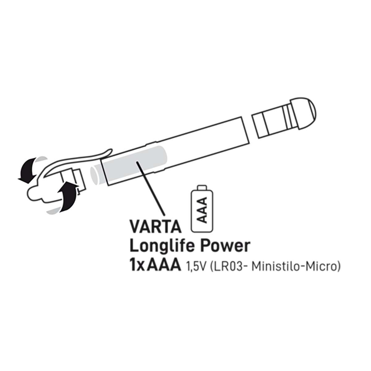 Varta LED Torch 3 lm Silver