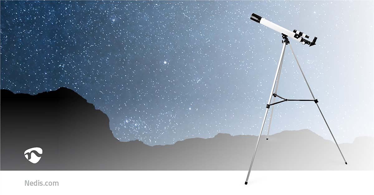 Nedis Telescope | Aperture: 50 mm | Focal length: 600 mm | Finderscope: 5 x 24 | Maximum working height: 125 cm | Tripod | Black / White