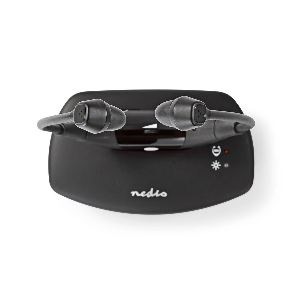 Nedis Wireless TV Headphones | RF | In-Ear | Maximum battery play time: 4.5 hrs | 35 m | Digital Audio | Charging dock | Balance control | Black
