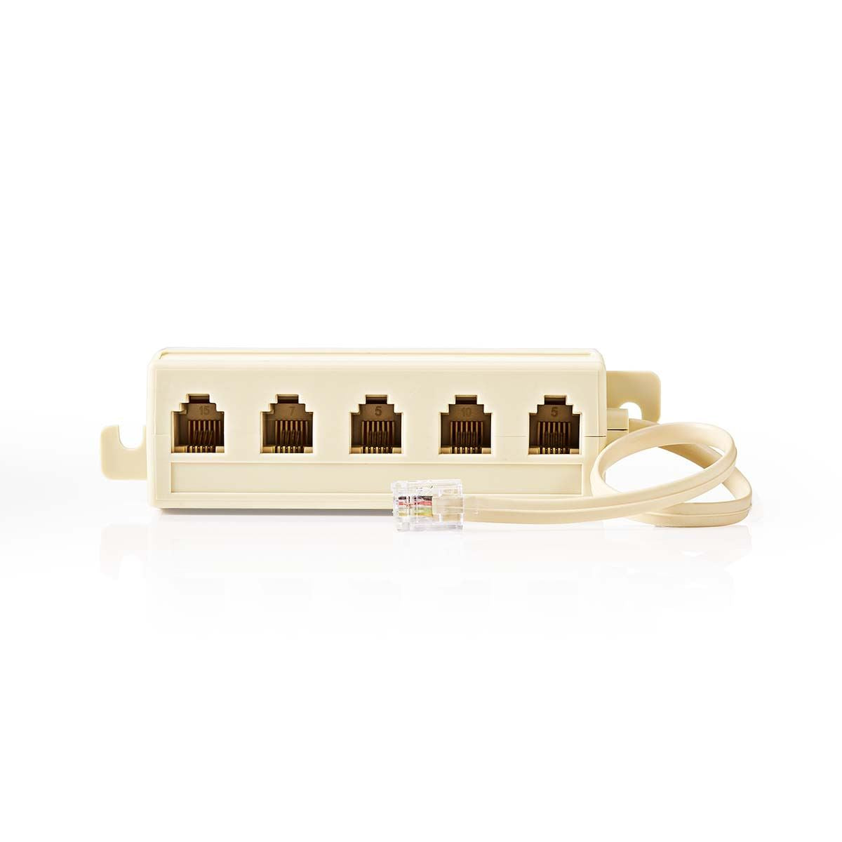 Nedis Telecom Extension Cable | RJ11 Male | 5x RJ11 (4/6) Female | 0.20 m | Cable design: Flat | Cable type: RJ11 | Ivory | Box
