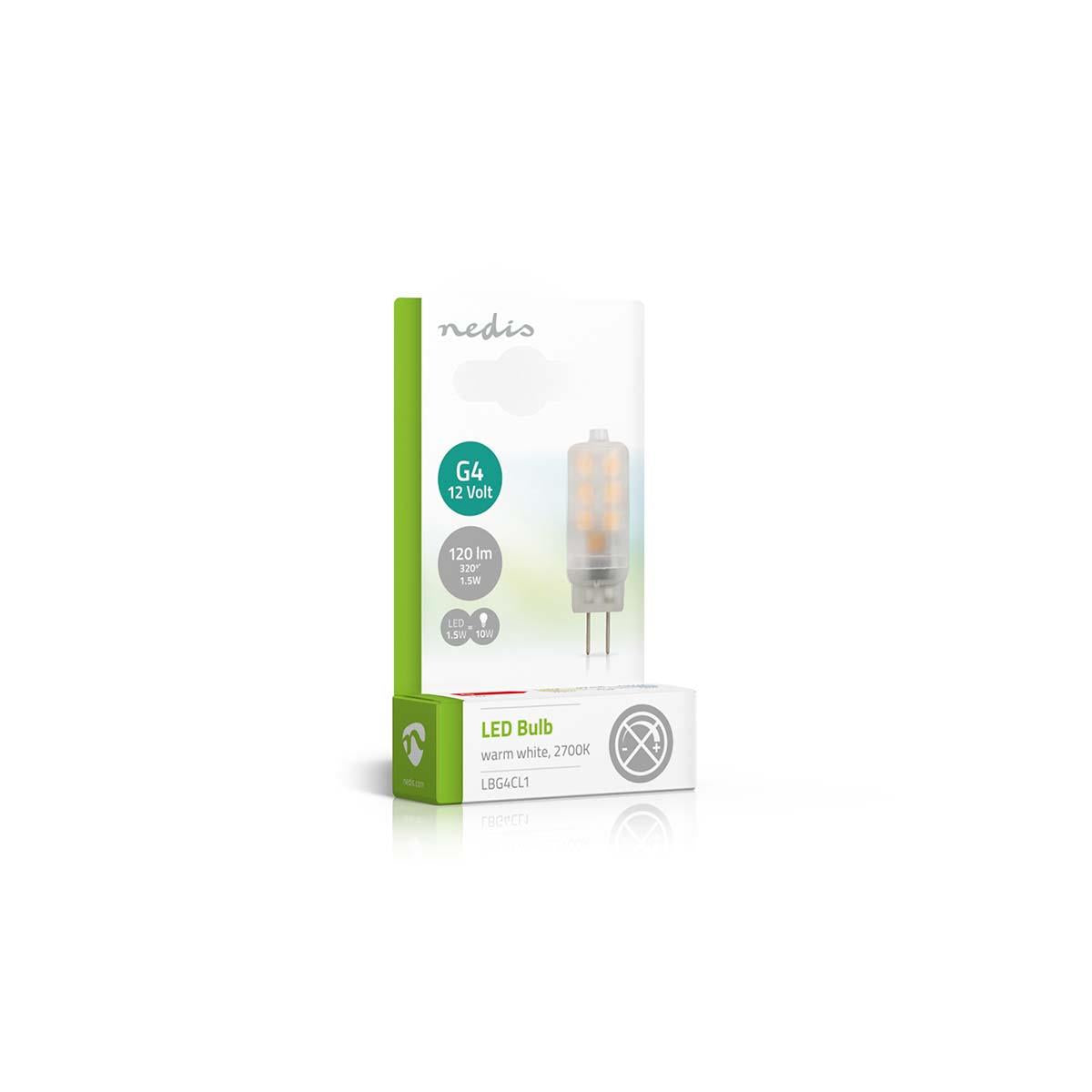 Nedis LED Lamp G4 | 1.5 W | 120 lm | 2700 K | Warm White | Number of lamps in packaging: 1 pcs