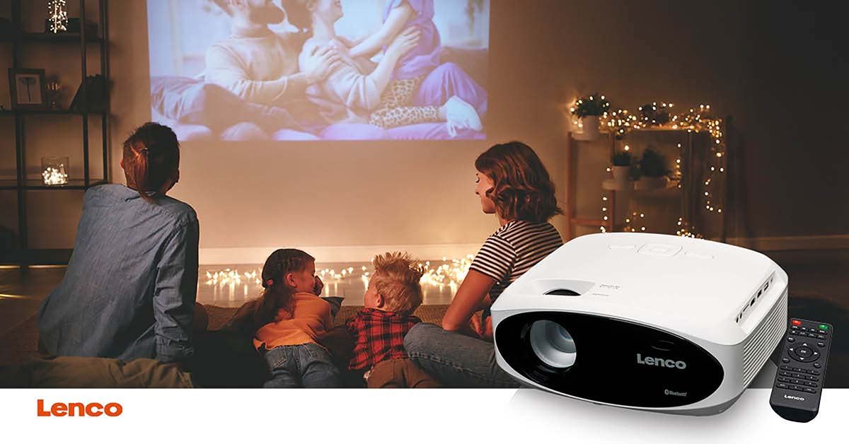 Lenco Full HD 1080P LCD projector with Bluetooth White
