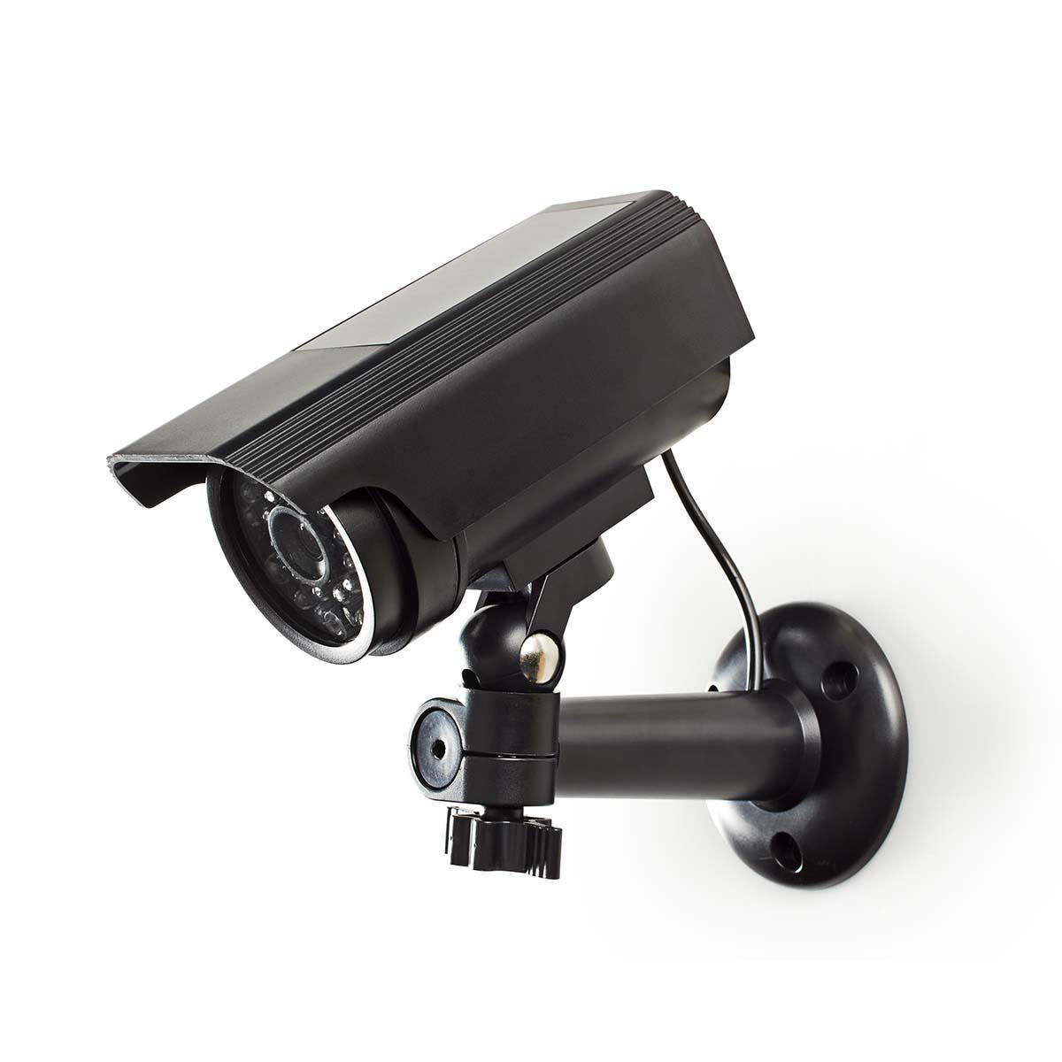 Nedis Dummy Security Camera | Bullet | IP44 | Battery Powered / Solar Powered | Outdoor | Including wall mount | Black