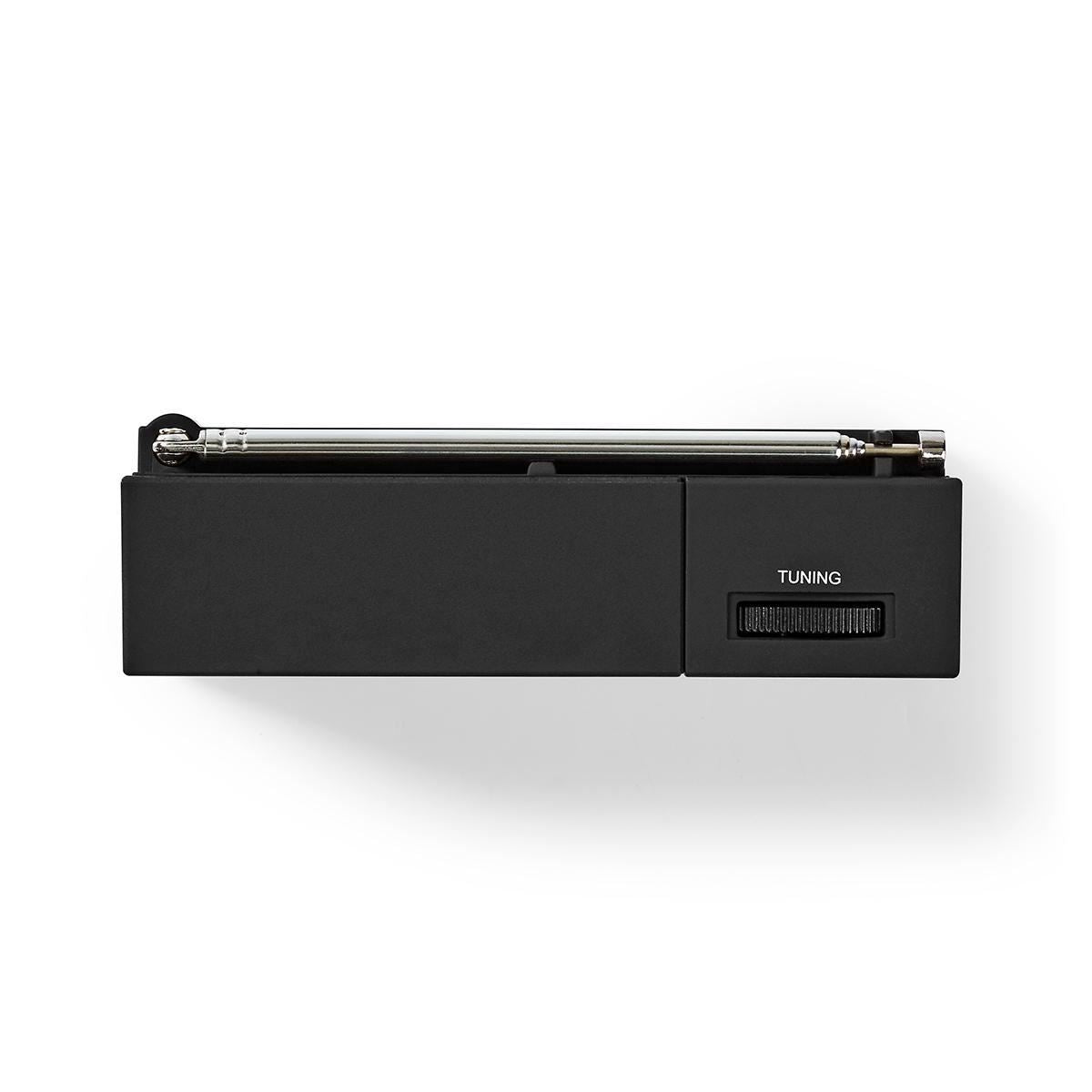 Nedis FM Radio | Portable Design | AM / FM | Battery Powered | Analogue | 1.5 W | Black White Screen | Headphone output | IP20 | Black