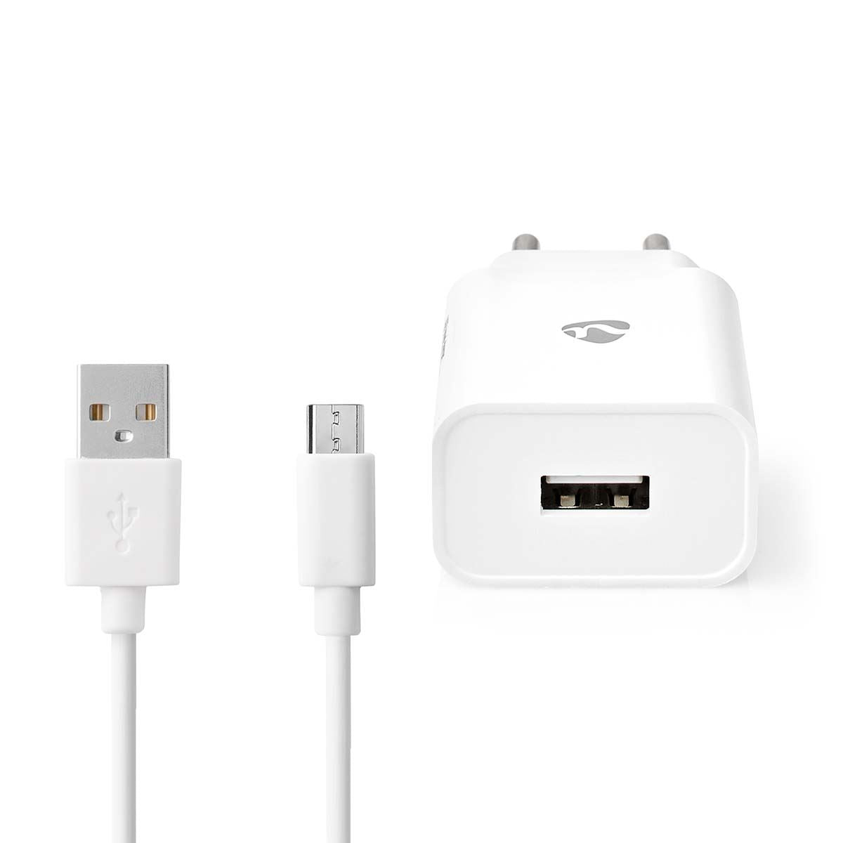 Nedis Wall Charger | 12 W | Quick charge feature | 2.4 A | Number of outputs: 1 | USB-A | Micro USB (Loose) Cable | 1.00 m | Single Voltage Output | White