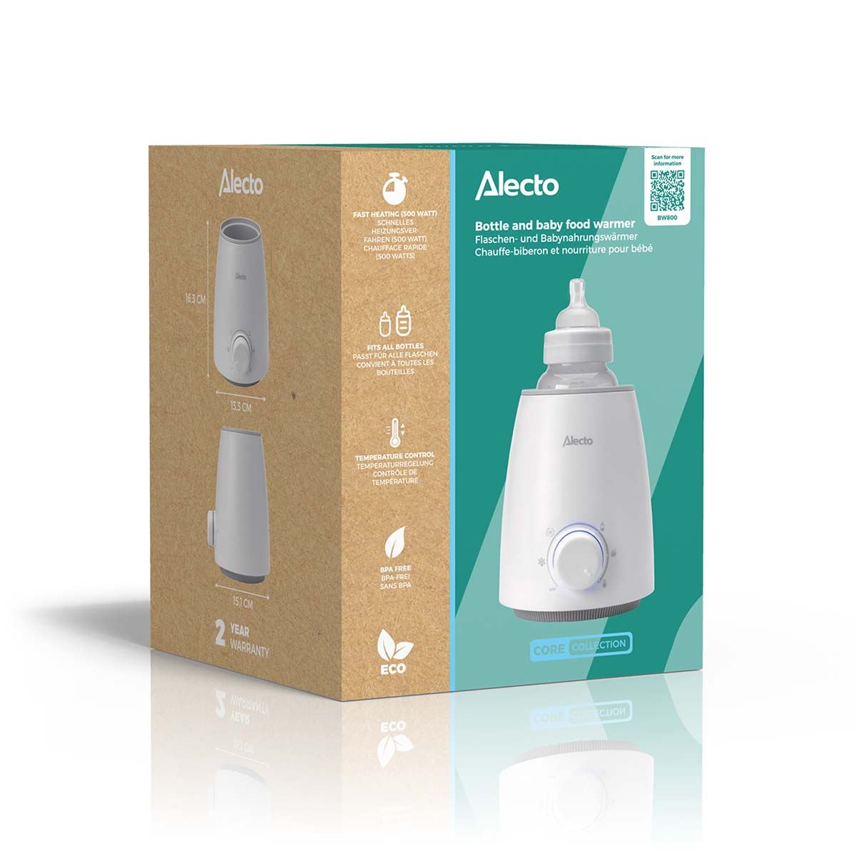 Alecto BW800 | Fast Bottle / Food Warmer with Temperature Control | White