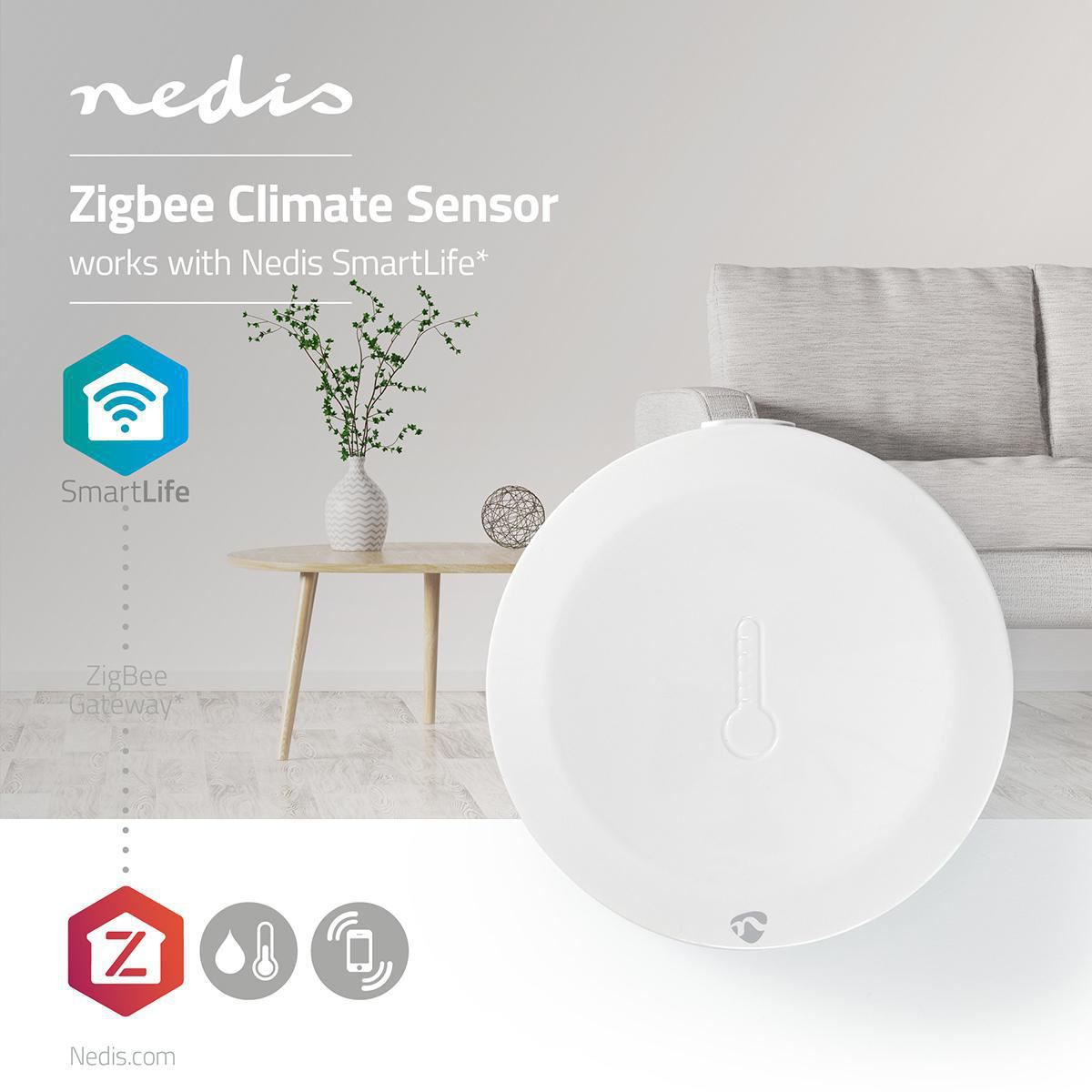 Nedis SmartLife Climate Sensor | Zigbee 3.0 | Battery Powered | Android™ / IOS | White