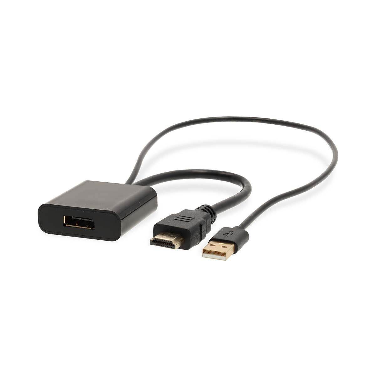 Nedis HDMI™ Adapter | HDMI™ Connector | DisplayPort Male / USB-A Male | Gold Plated | Straight | PVC | Black | 1 pcs | Box
